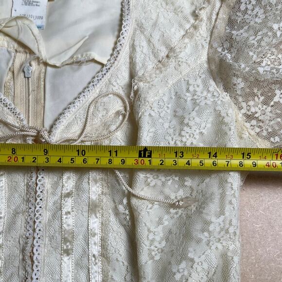 Vintage Gunne Sax White Lace Prairie Gown Dress Size 9 - Picture 11 of 13